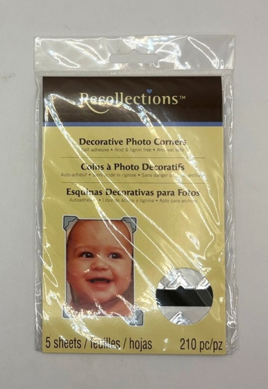 Recollections Clear Decorative Photo Corners 210 Count Self Adhesive New